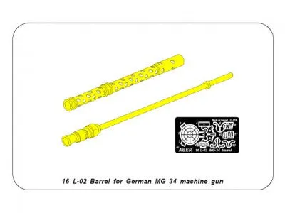 Aber 1/16 German MG34 Barrel 16 L-02