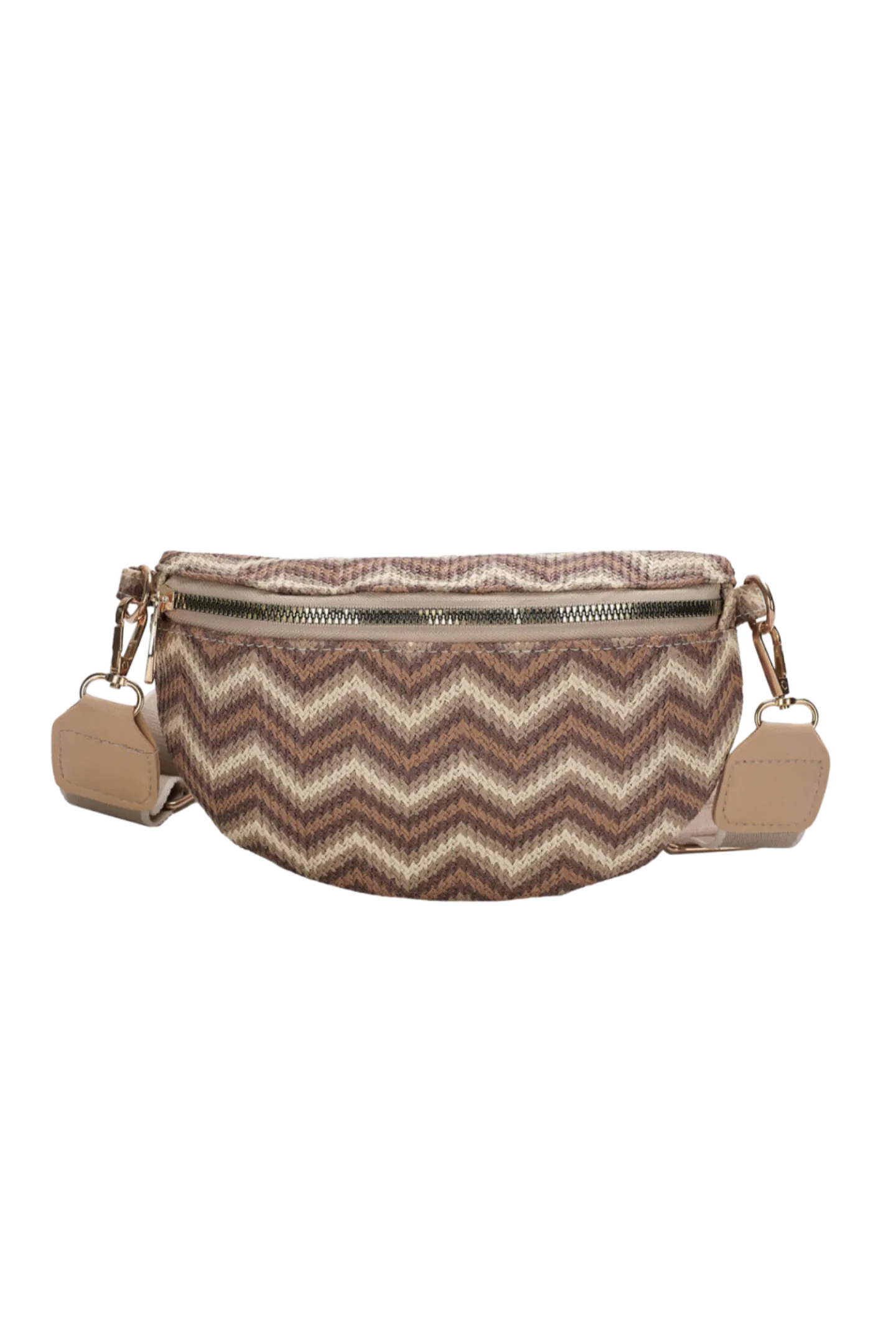 Adored Chevron Straw Sling Bag