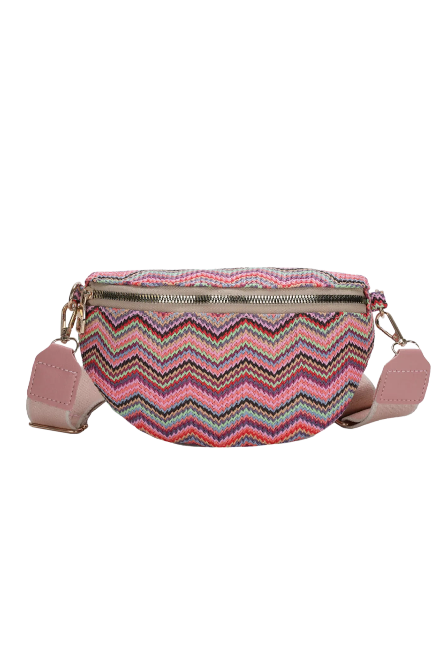 Adored Chevron Straw Sling Bag