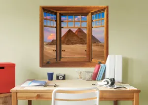 Ancient World: Sunset in Giza Instant Windows        -   Removable Wall   Adhesive Decal