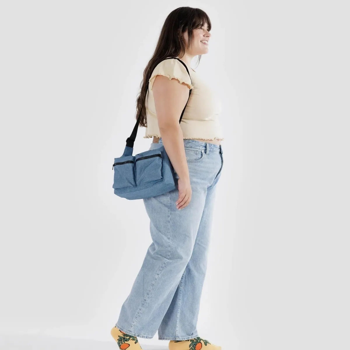 Baggu Medium Cargo Crossbody in Digital Denim