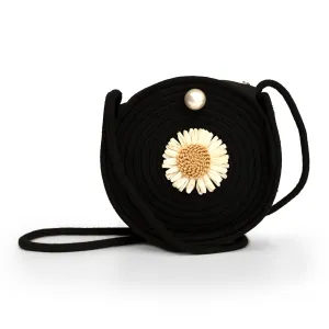 Black jute women fashion bag