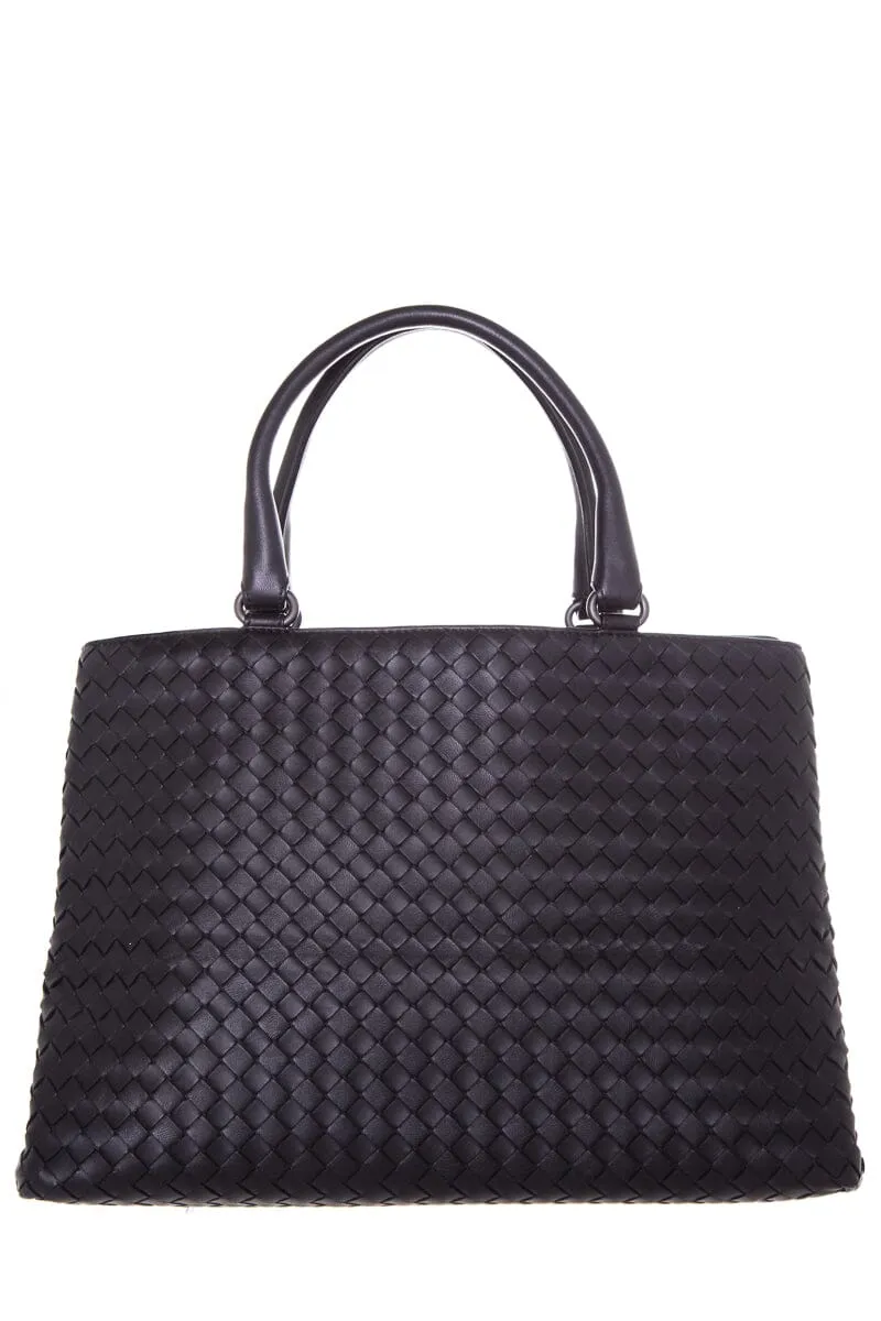 Bottega Veneta Black Intrecciato Leather Handbag