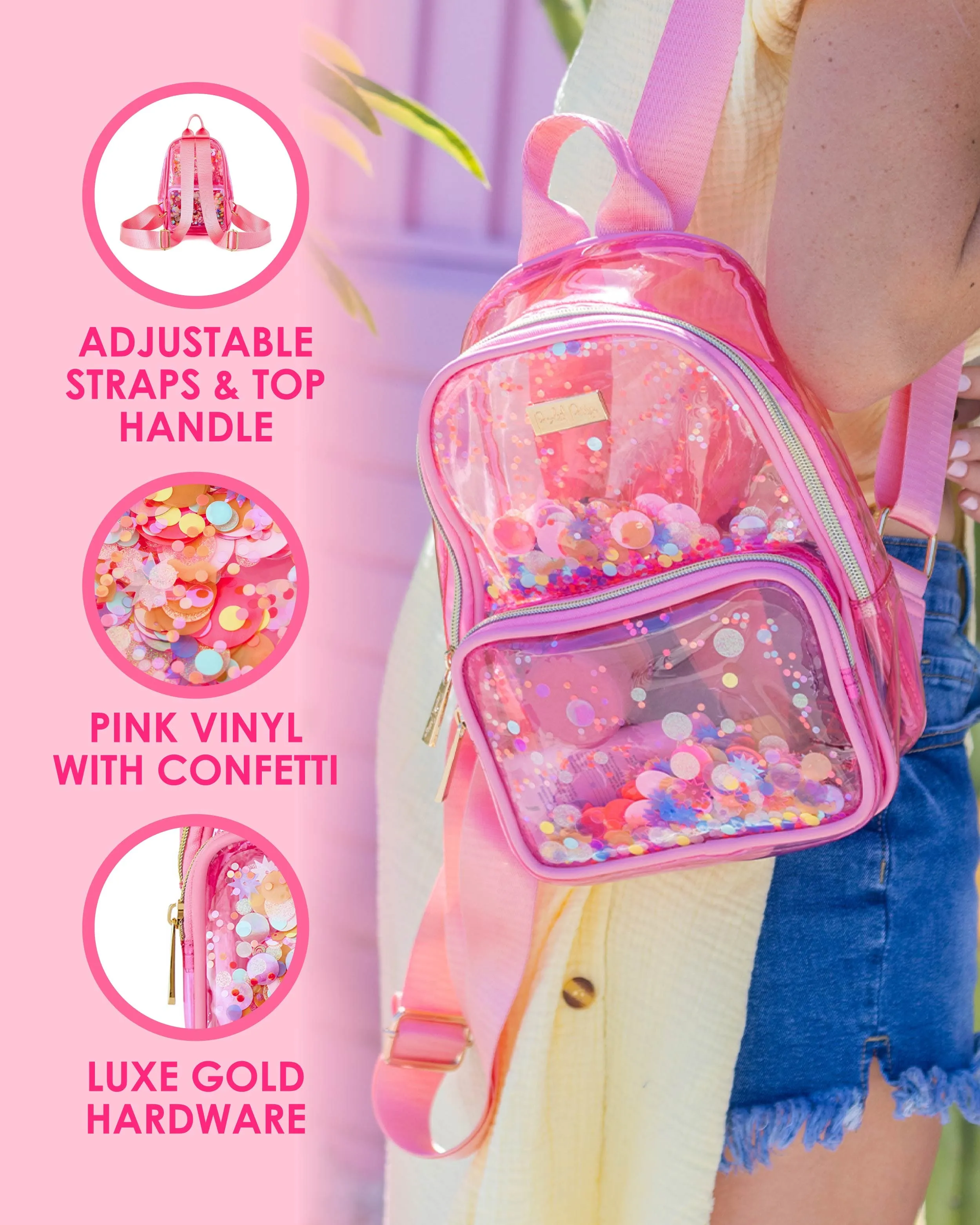 Bring On The Fun Mini Clear Confetti Backpack