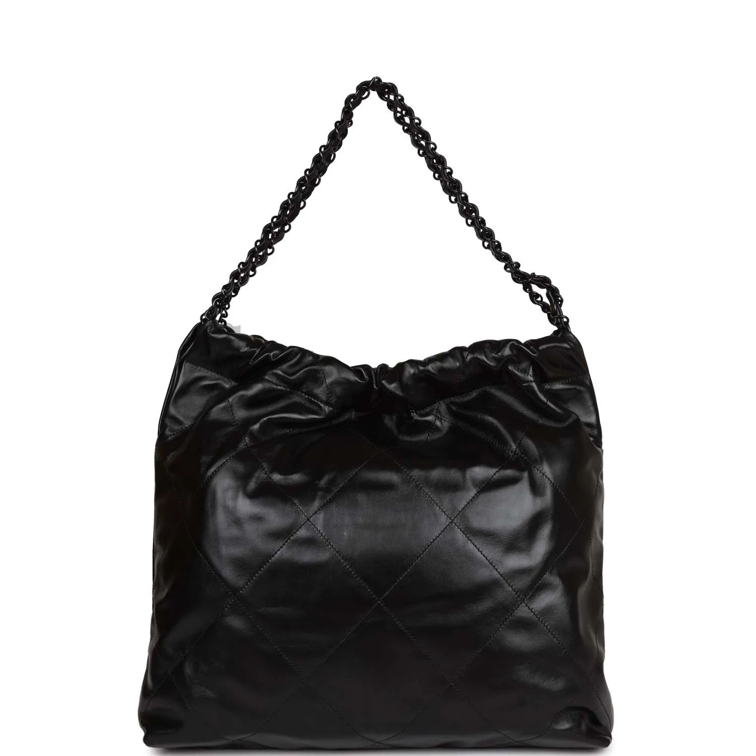 Chanel Medium 22 Bag SO Black Calfskin Aged Black Hardware