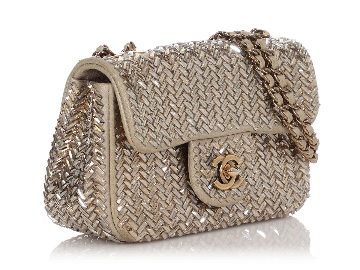 Chanel Mini Bronze Crystal-Embellished Flap