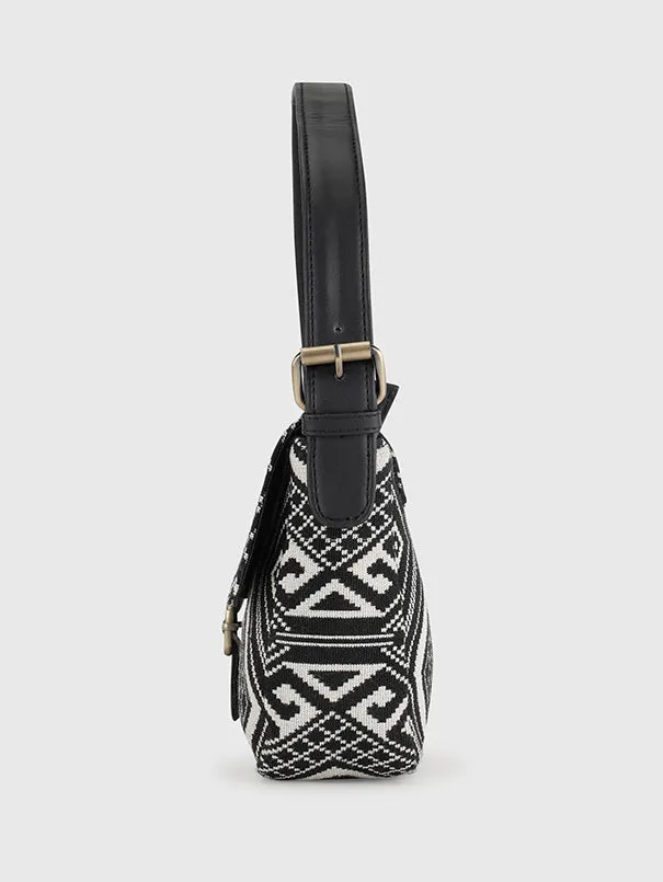 Chavvi Aztec Black Baguette Bag