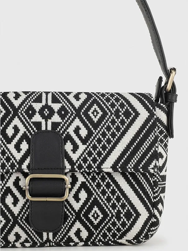 Chavvi Aztec Black Baguette Bag