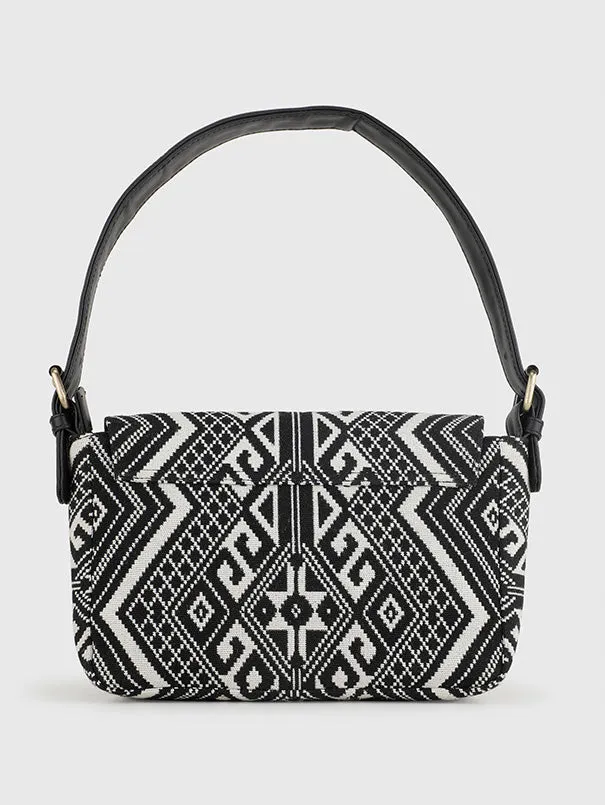 Chavvi Aztec Black Baguette Bag