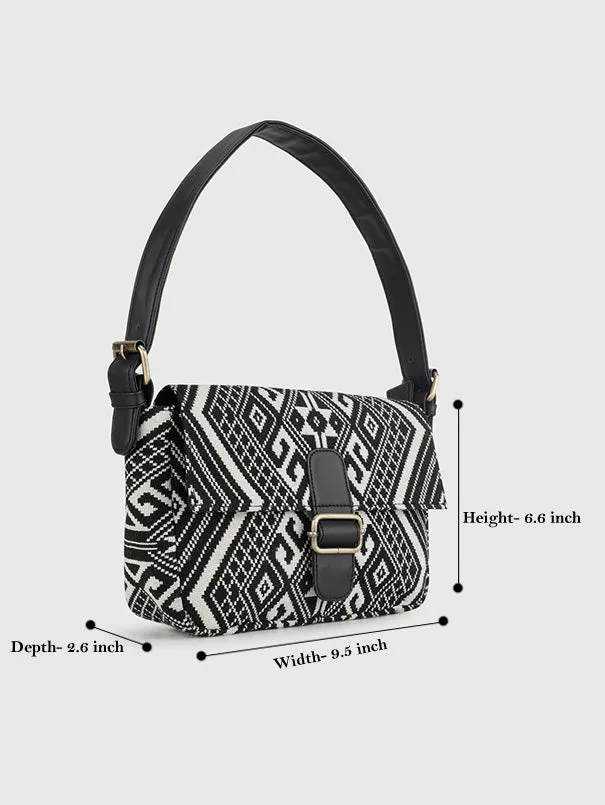 Chavvi Aztec Black Baguette Bag