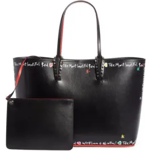 Christian Louboutin Cabata Calfskin Black Leather Tote