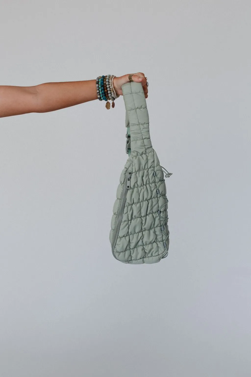 Cloud Dreamer Quilted Sling Bag - Sage