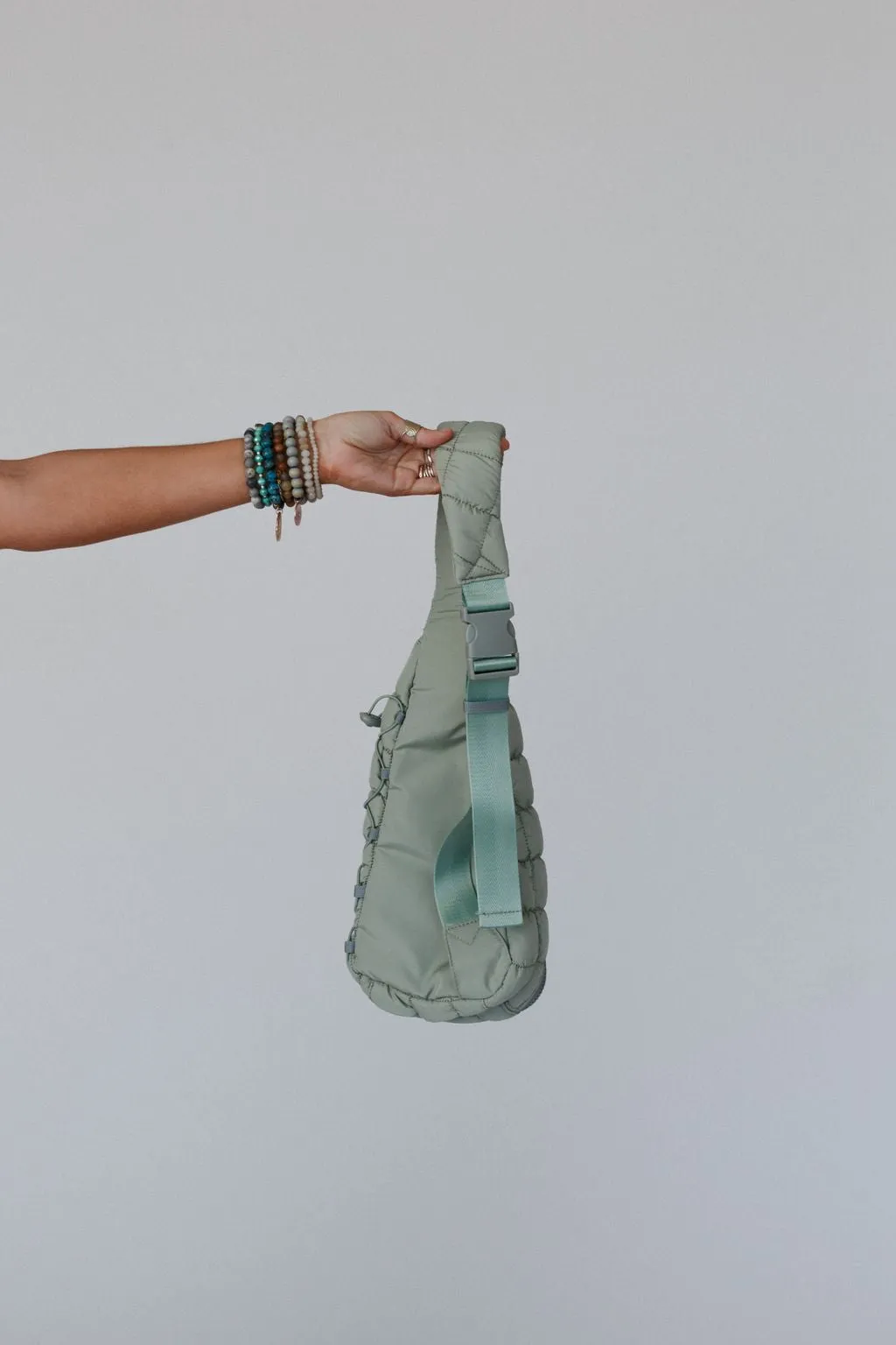 Cloud Dreamer Quilted Sling Bag - Sage