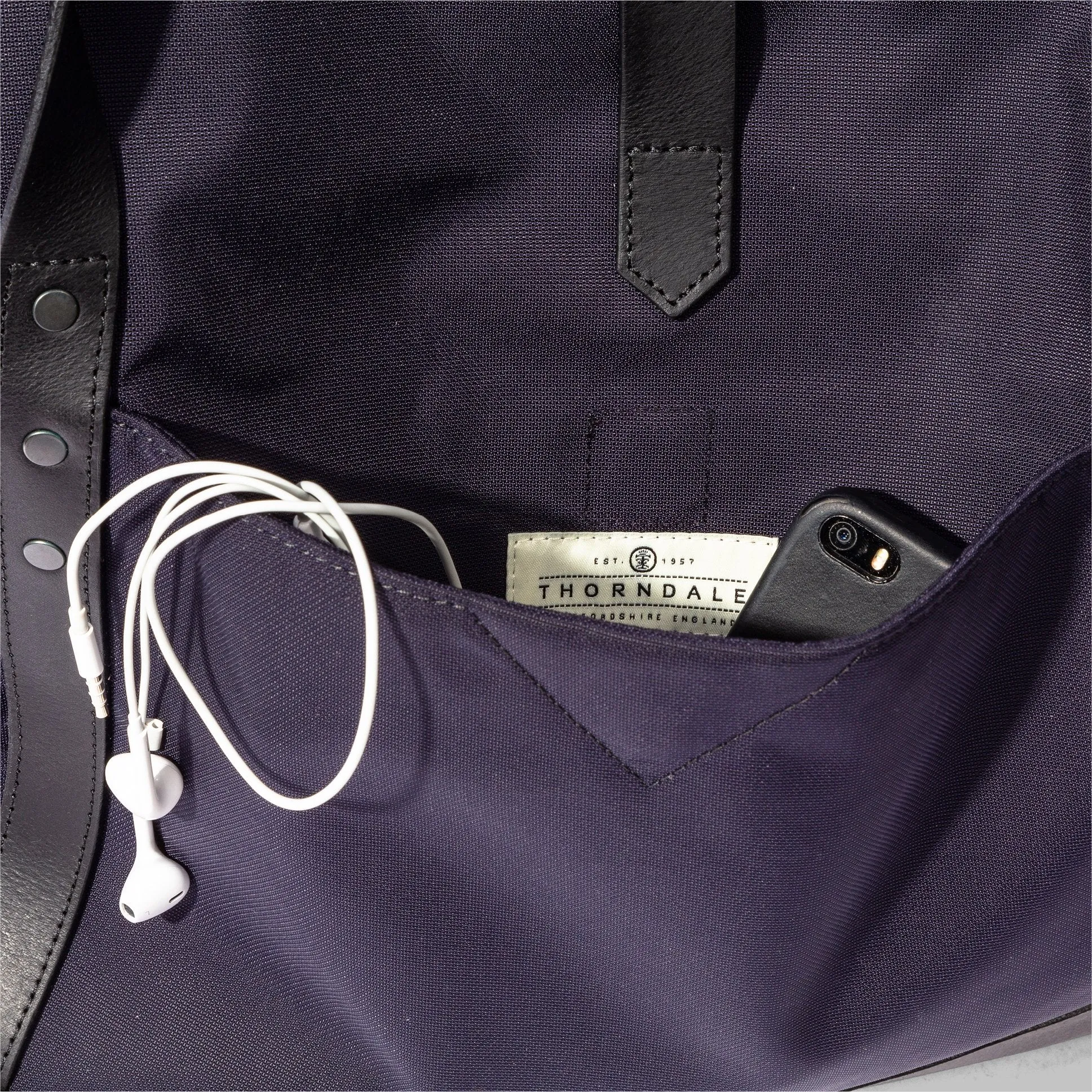 Croxden Navy Nylon Satchel