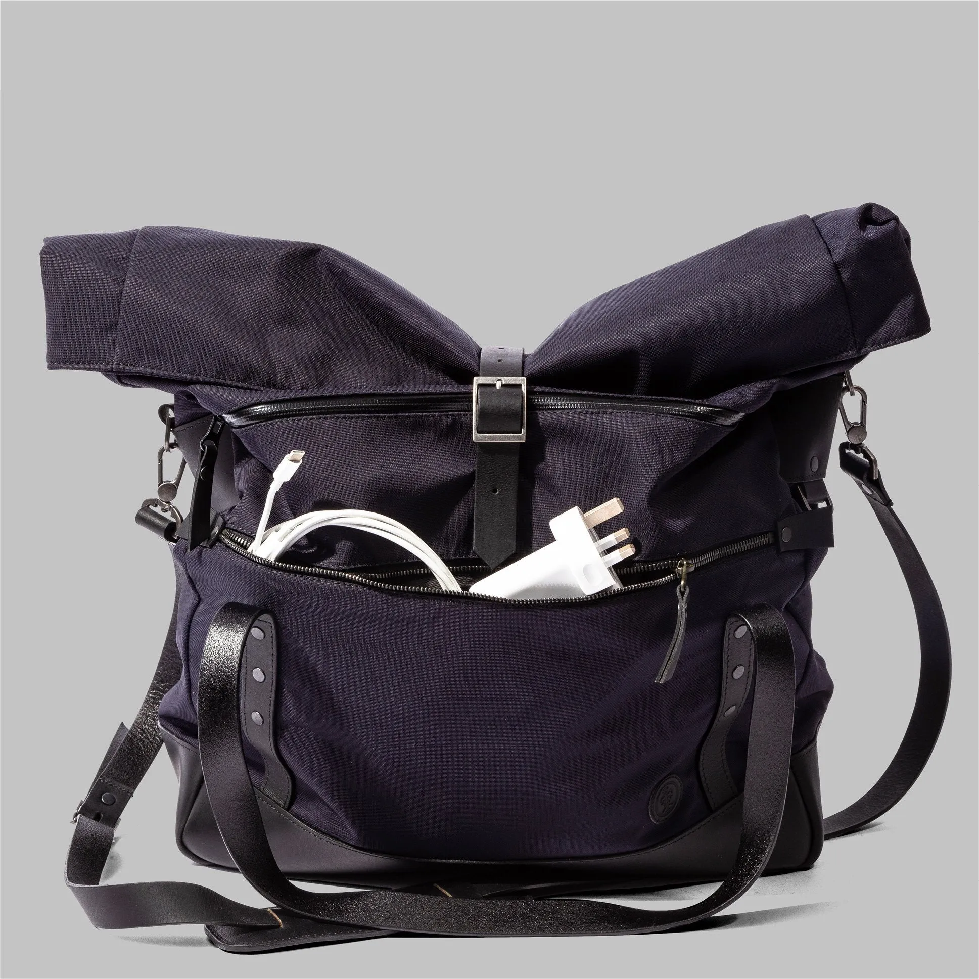 Croxden Navy Nylon Satchel