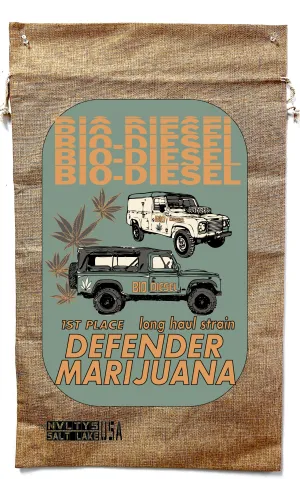 DEFENDER BIODIESEL MARIJUANA BURLAP BAG