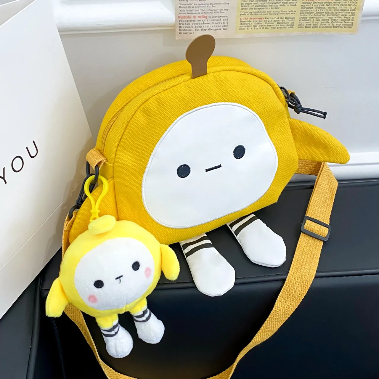 Egg Puff Bag New Cartoon Egg Puff Party Bag Canvas Bag Shoulder Messenger Bag Canvas Bag Casual Bag