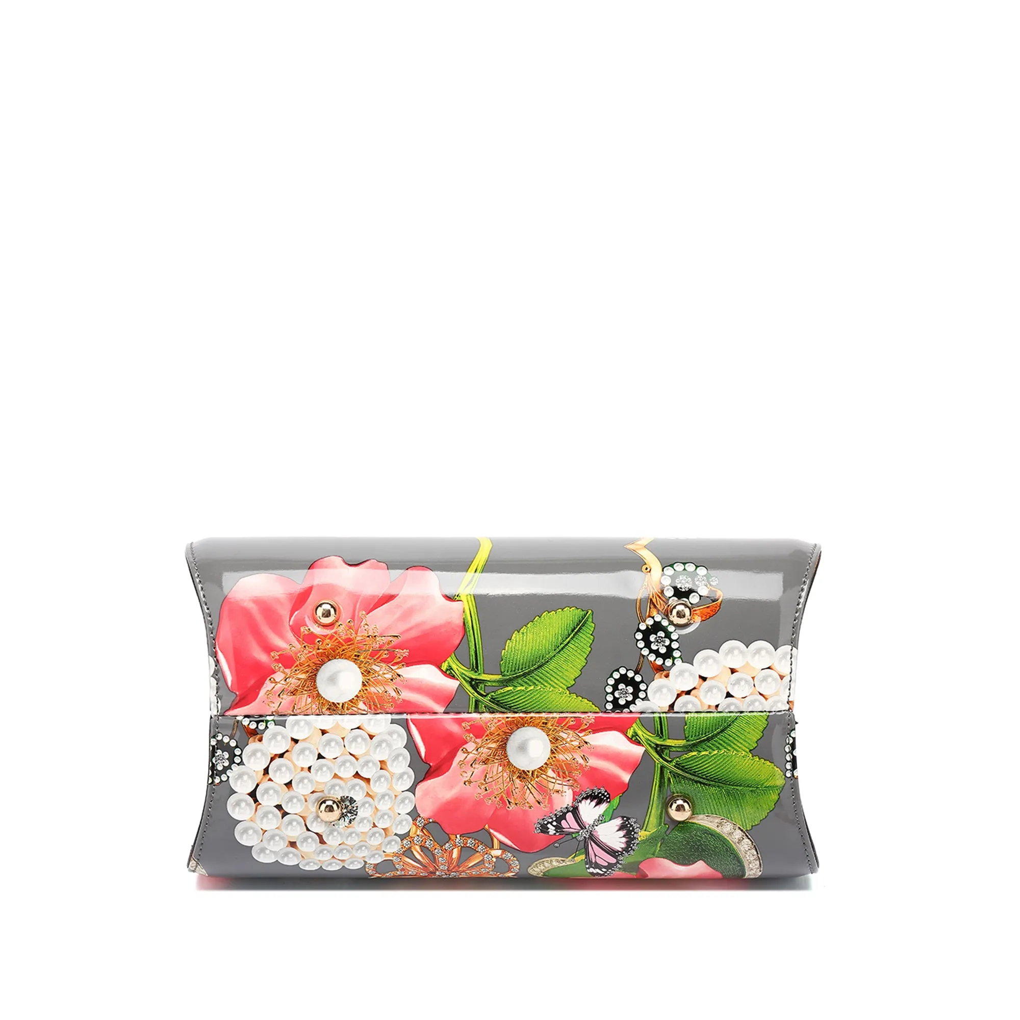 Floral Patent Leather Satchel