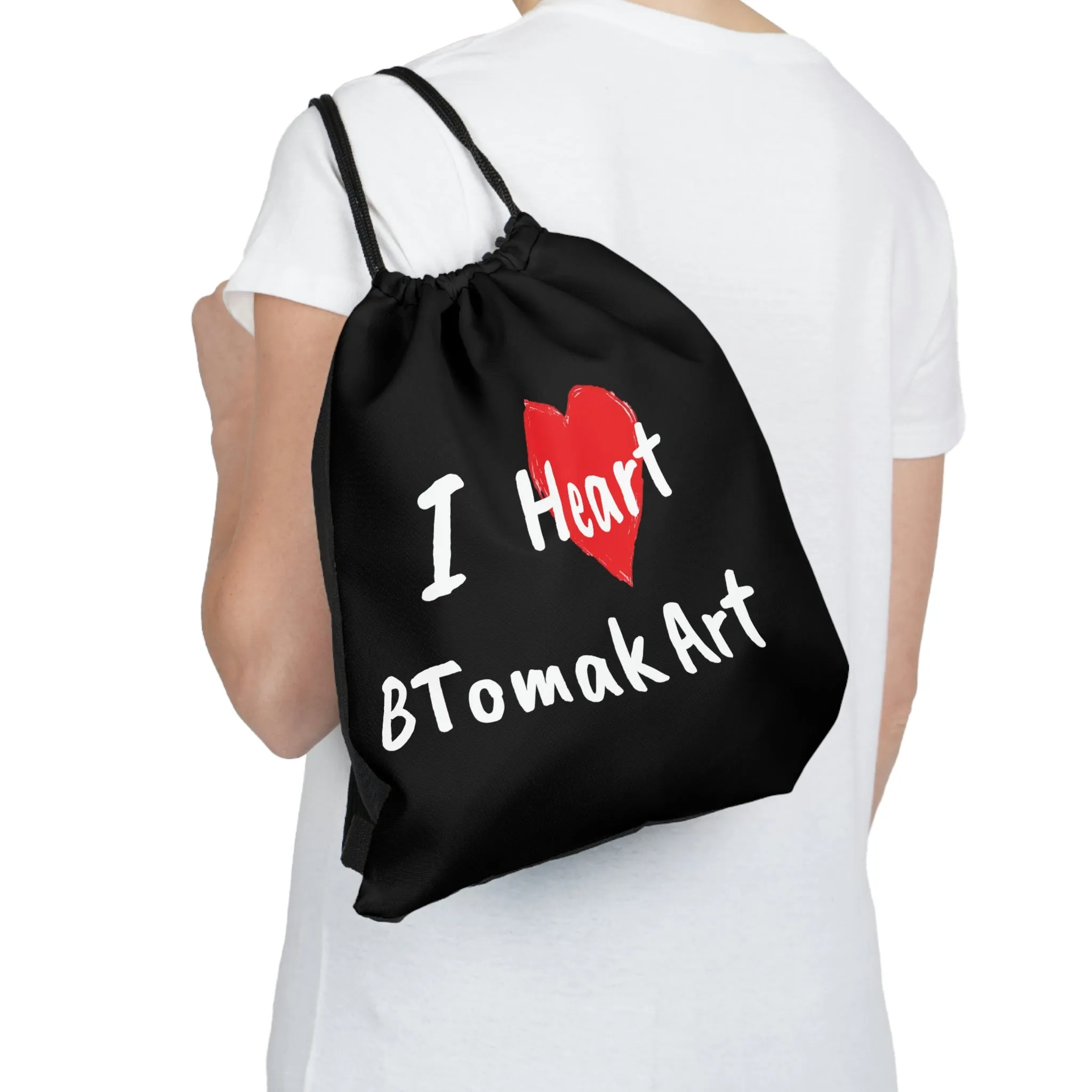 I Heart BTomak Art Outdoor Drawstring Bag