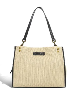 Lenox Raffia Triple Entry Satchel