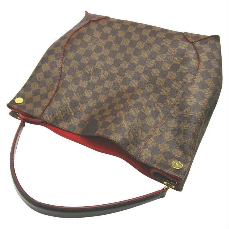 Louis Vuitton Caïssa 2016 Damier Ebene Cerise Cherry Brown Coated Canvas Hobo