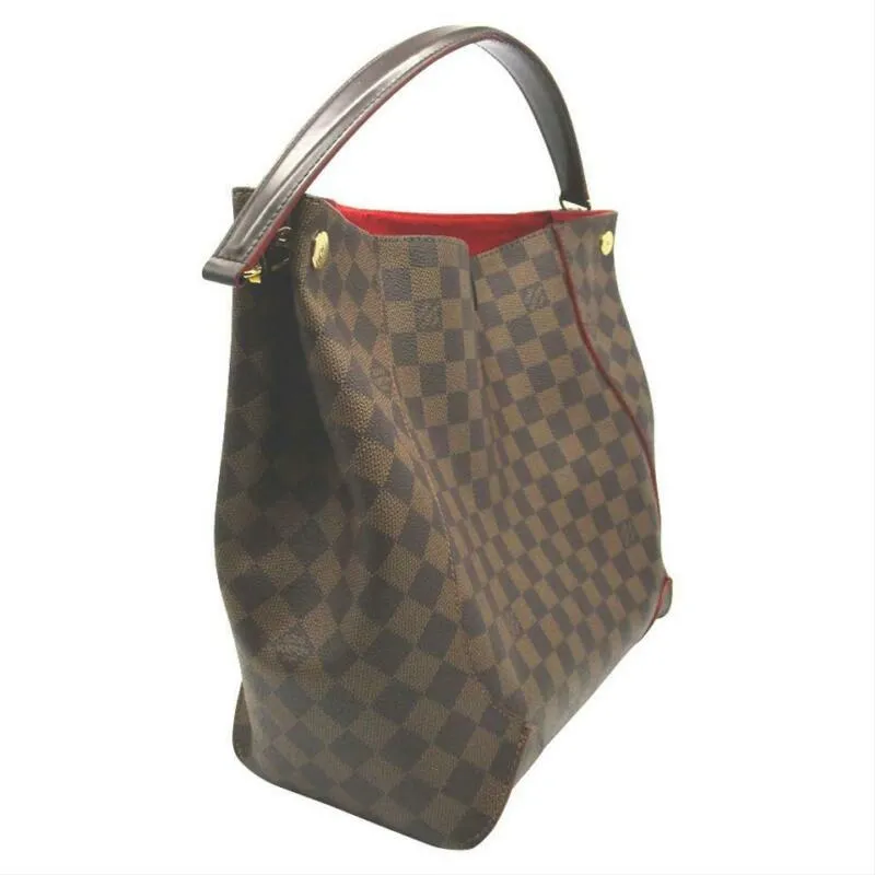 Louis Vuitton Caïssa 2016 Damier Ebene Cerise Cherry Brown Coated Canvas Hobo