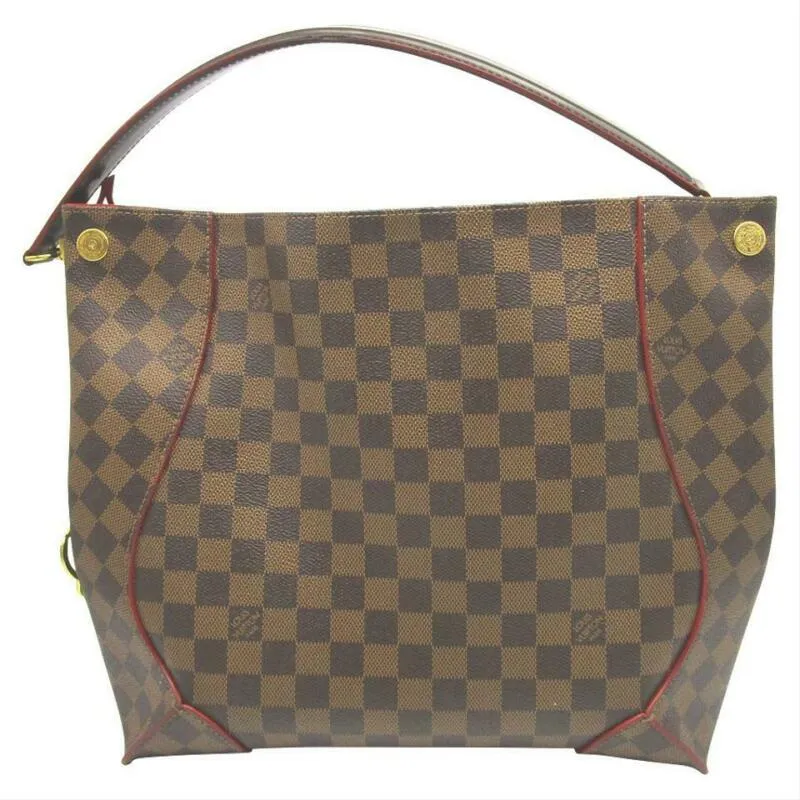 Louis Vuitton Caïssa 2016 Damier Ebene Cerise Cherry Brown Coated Canvas Hobo