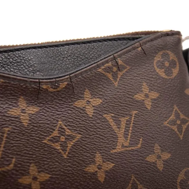 Louis Vuitton Chain Pallas Clutch Black Brown Monogram Canvas Shoulder Bag