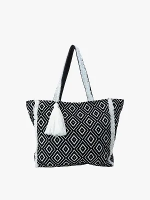 M2152 Jules Diamond Print Cotton Tote