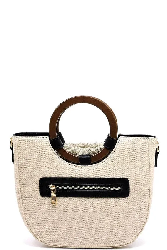 Medium Straw Satchel