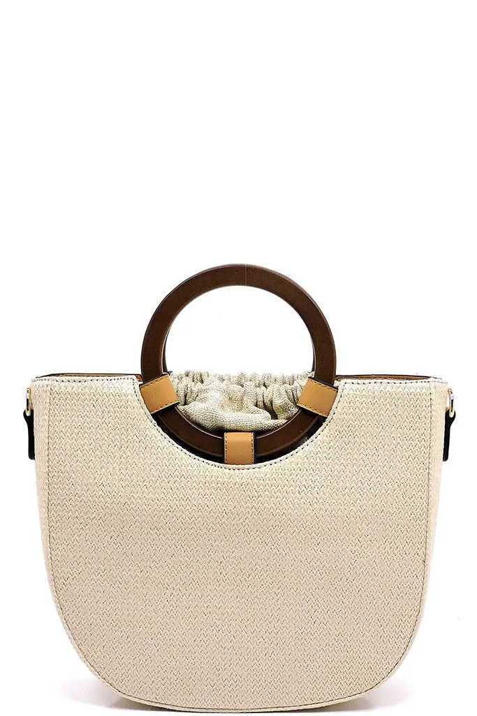 Medium Straw Satchel