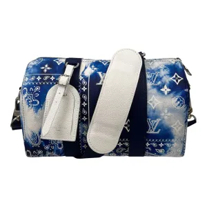 Men's City Keepall Monogram Bandana Messenger Bag Blue