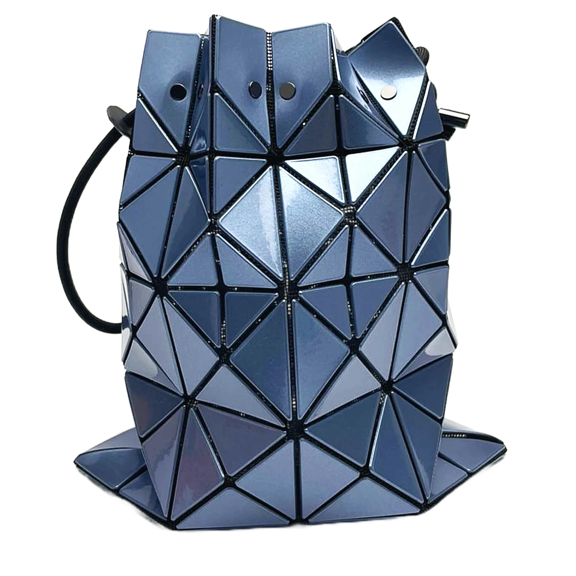 Metallic Blue Drawstring Pouch Bag