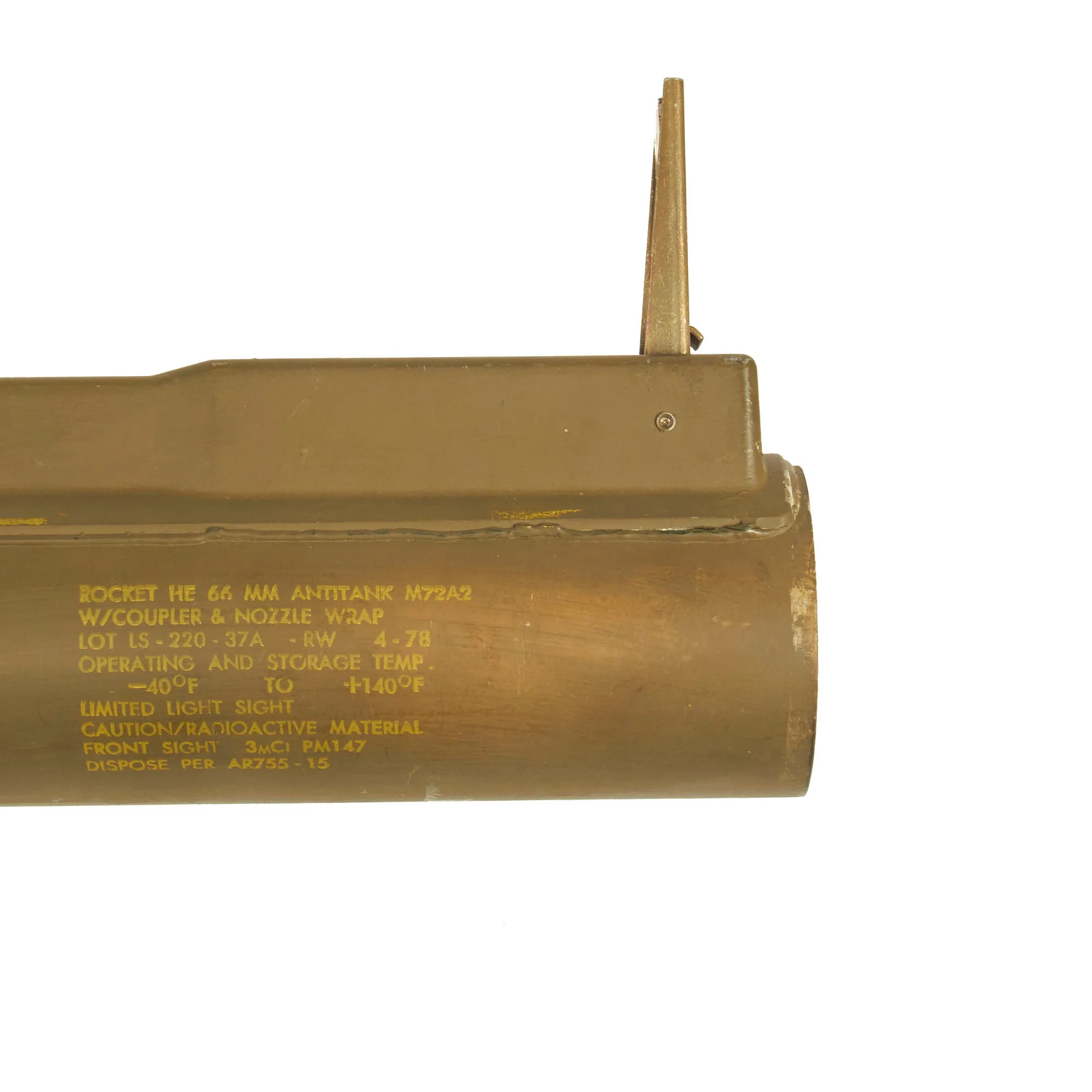 Original U.S. Cold War Complete M72A2 Light Anti-Armor Weapon “LAW” Tube - Dated 1978 - INERT