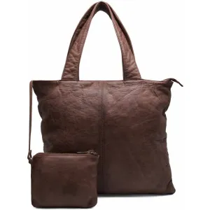 Oversize shopper bag in vintage look / 14268 - Winter brown