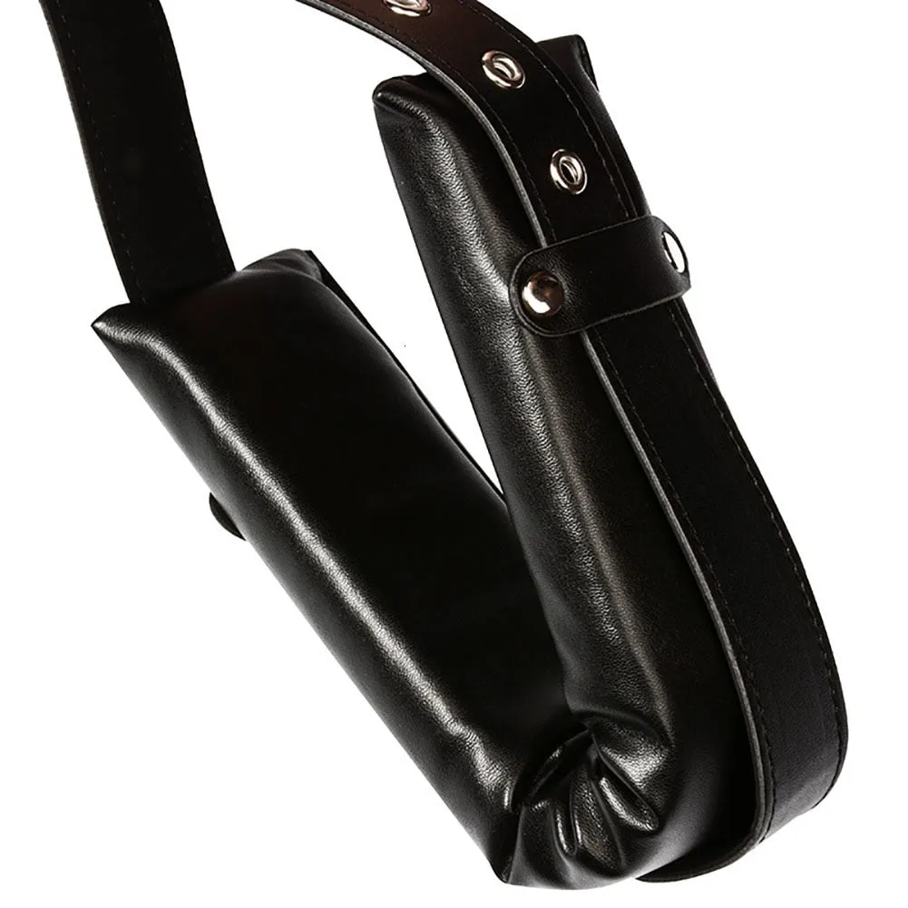 Portable Adjustable Thigh Restraint Sling Body Faux Leather Wear Bondage Bandage Shackles Sex Toys for Couple