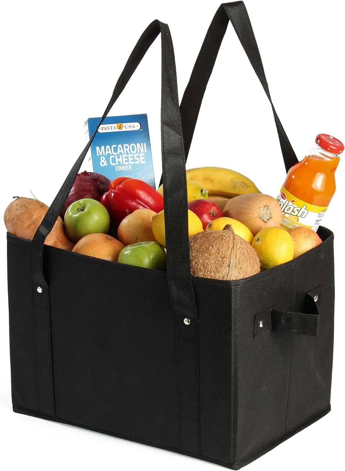 Reusable Grocery Bags - Deluxe Collapsible Shopping Box with Reinforced Bottom, Set of 3