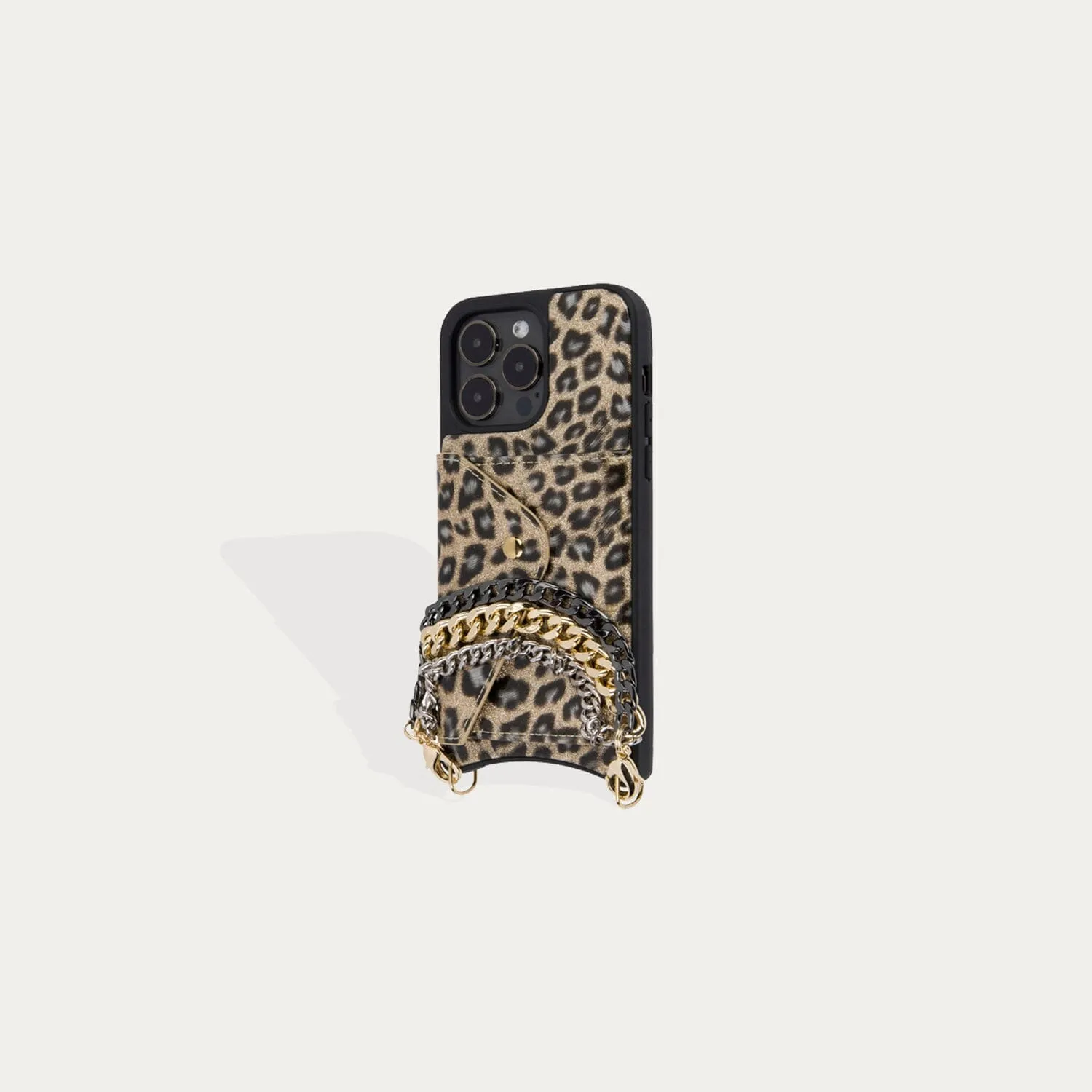 Sabrina Vegan Wristlet - Gold Leopard/Gold