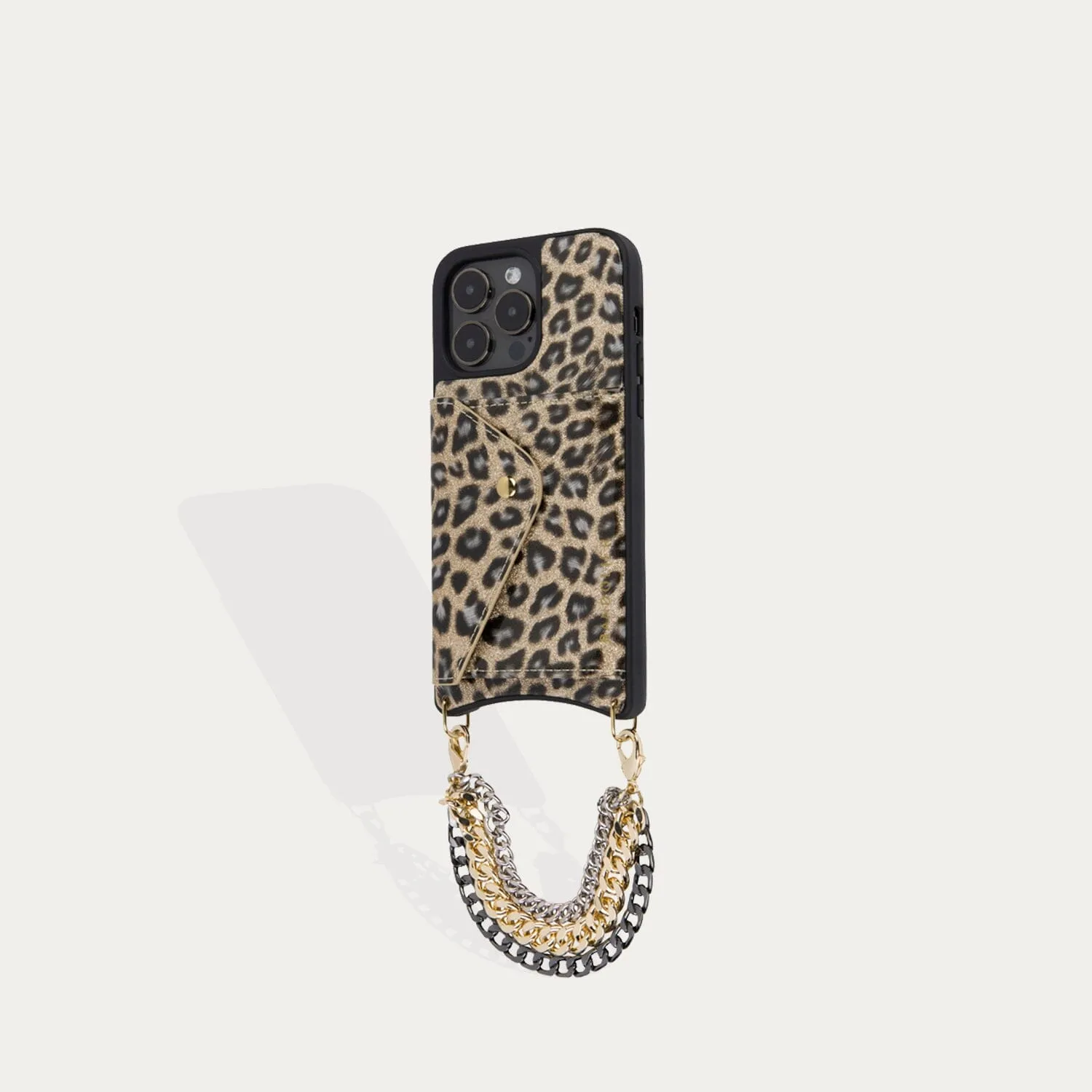 Sabrina Vegan Wristlet - Gold Leopard/Gold