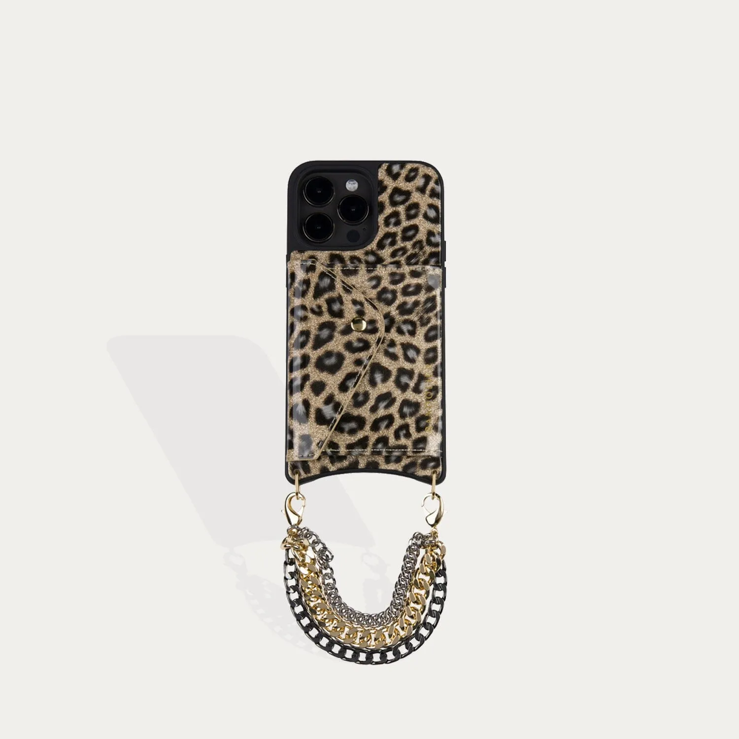 Sabrina Vegan Wristlet - Gold Leopard/Gold