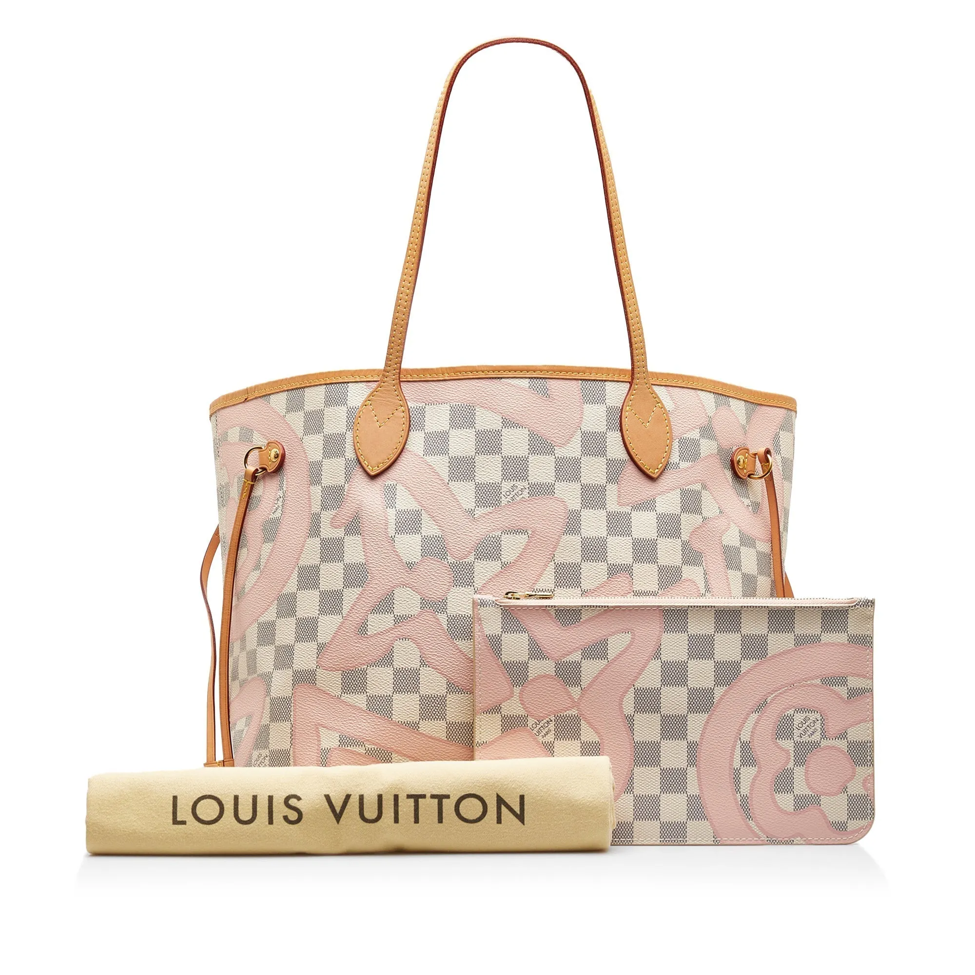 White Louis Vuitton Damier Azur Tahitienne Neverfull MM Tote Bag