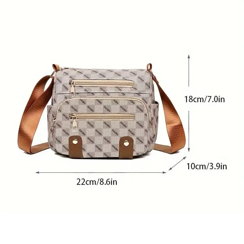 Women's Multi Pocket Plaid Pattern Crossbody Bag