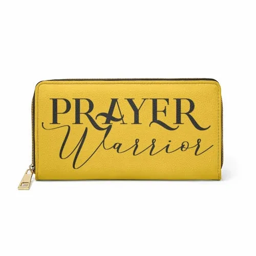 Wristlet Phone Wallet, Golden Yellow & Black Prayer Warrior Graphic Purse