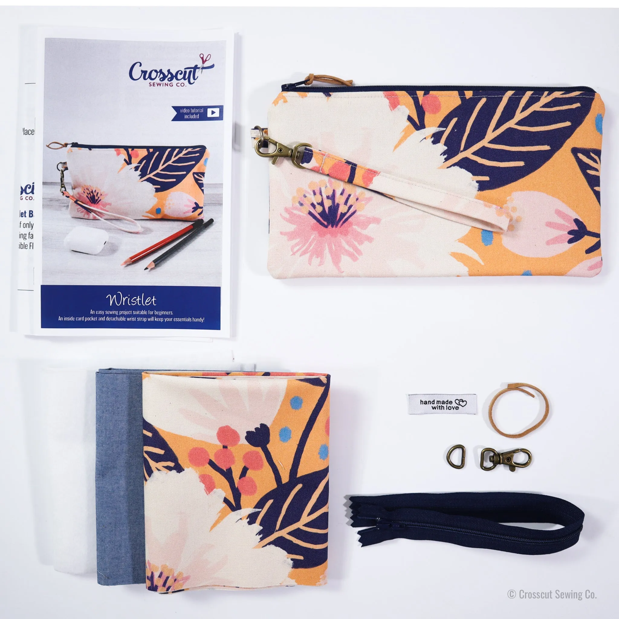 Wristlet Sewing Kit - Dahlia Gold